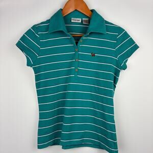 Vintage Energie Y2K Preppy Striped Polo Shirt Size L